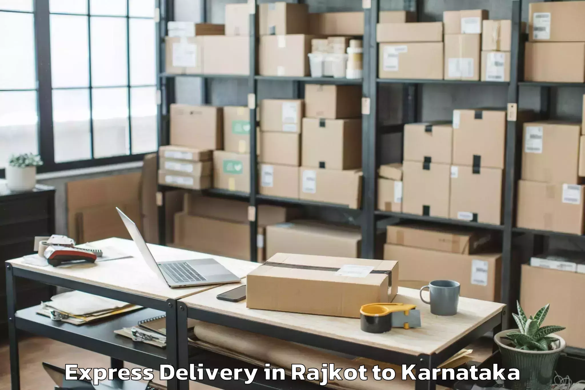 Professional Rajkot to Kushalnagar Express Delivery